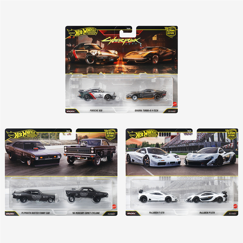Hot Wheels Collector's Favorite Two-Car Set Alloy Toy Model Cars: Cyber Porsche, Mclaren Black Hole Hbl96
