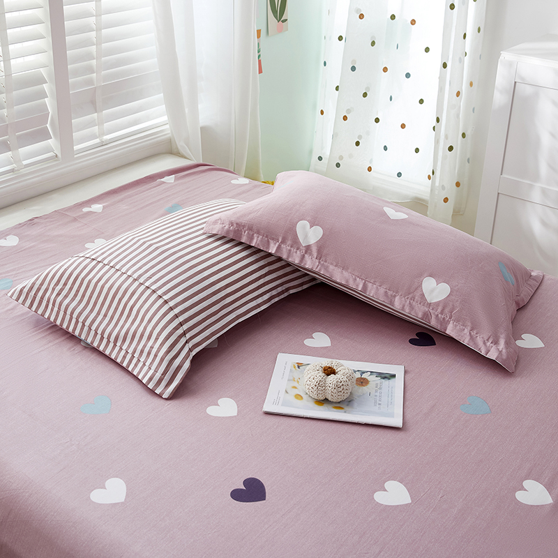 Pillowcase a pair of student dormitory pure cotton cotton Nordic large 48*74cm Korean couple single pillow leather