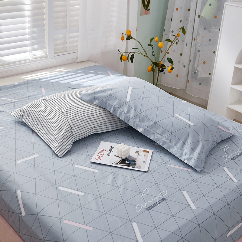 Pillowcase a pair of household pure cotton simple cotton Nordic large 48*74cm Korean couple single pillow leather