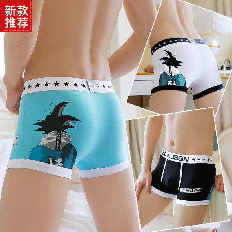 Cartoon Men's Underwear Men's Flat Corner Pants Cotton Character All Season Pants Head Tide Male Youth Student Breathable Four-corner Pants