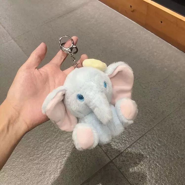 Cartoon Elephant Keychain Plush Big-Eared Baby Elephant Doll Keychain Ornament Backpack Pendant Couple Gift for Women