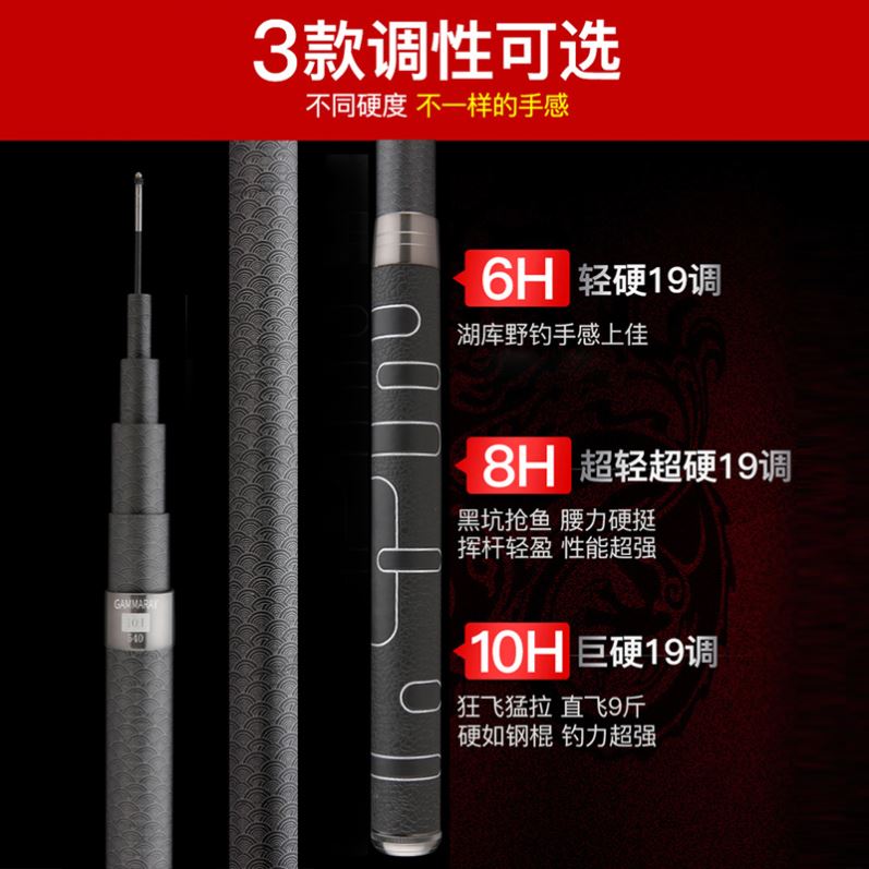Black Pit Fishing Rod Ultra Light Super Light Black Stick Big Things 6H8h10h Violent Flying Kowtow Fishing Rod 19 Tune Giant Poles Ronot 7