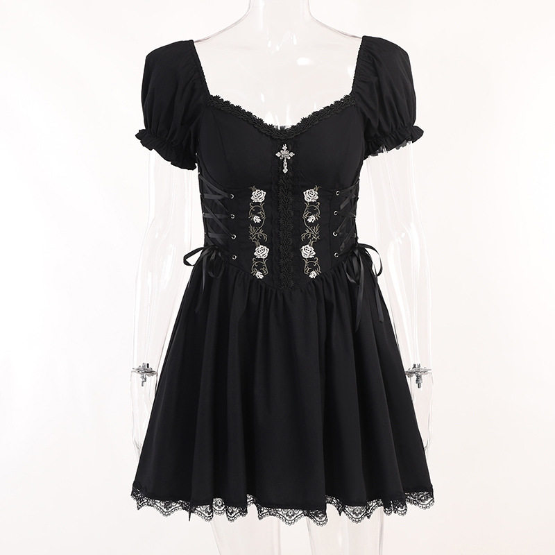 Altgoth Vintage Gothic Princess Dress Женщины Dark Harajuku La        