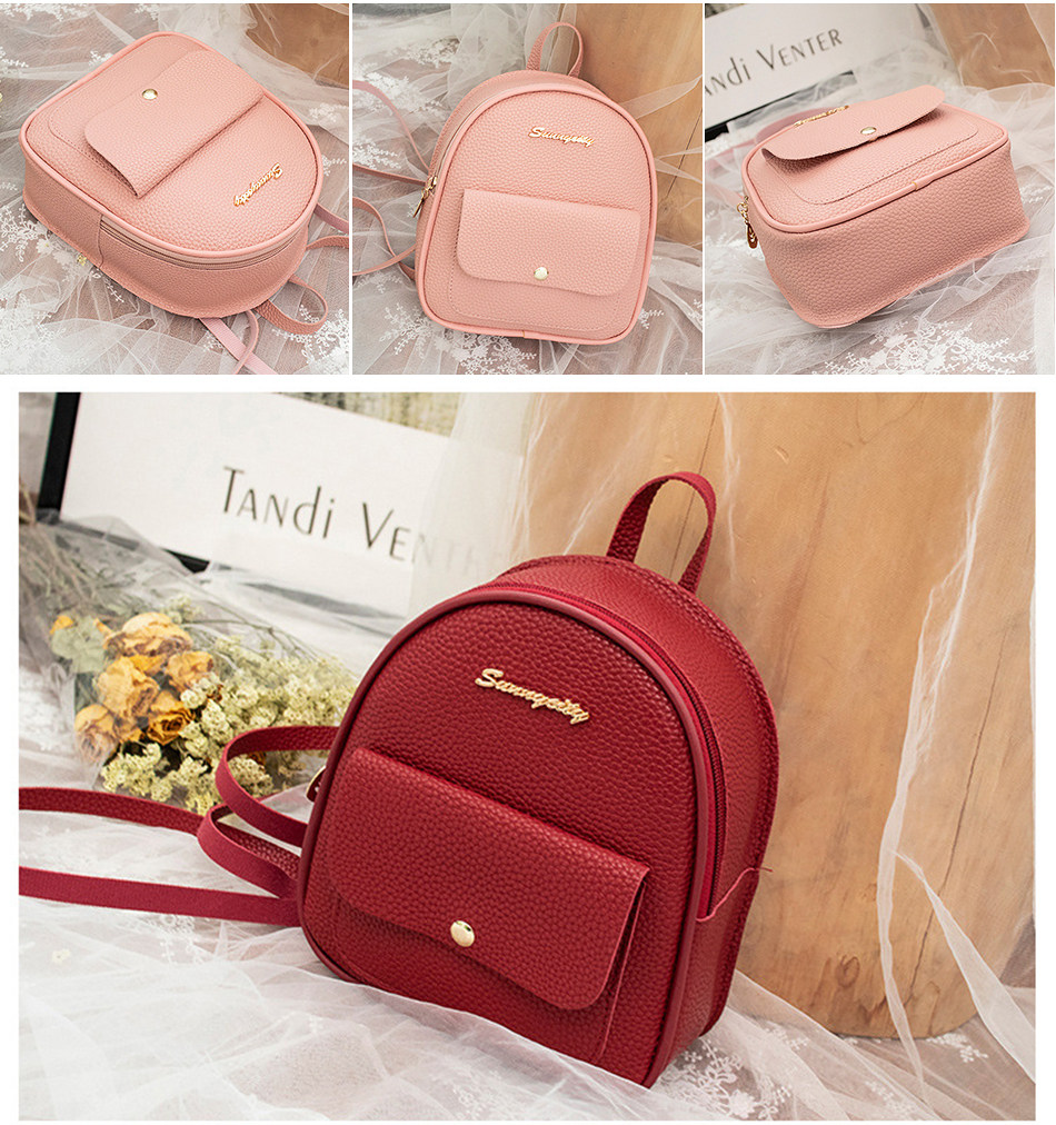 рюкзак None Other Mini Backpack Women PU Leather Shoulder Bag For Teenage Girl