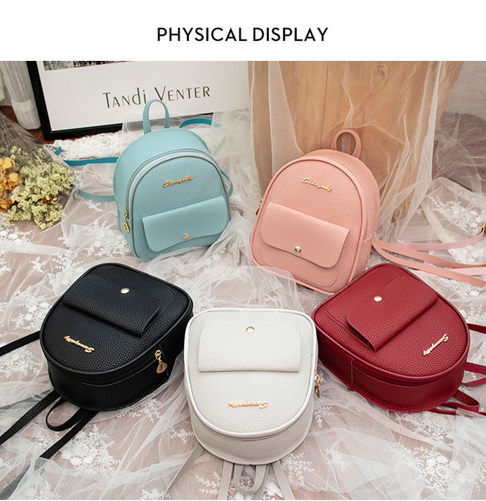рюкзак None Other Mini Backpack Women PU Leather Shoulder Bag For Teenage Girl