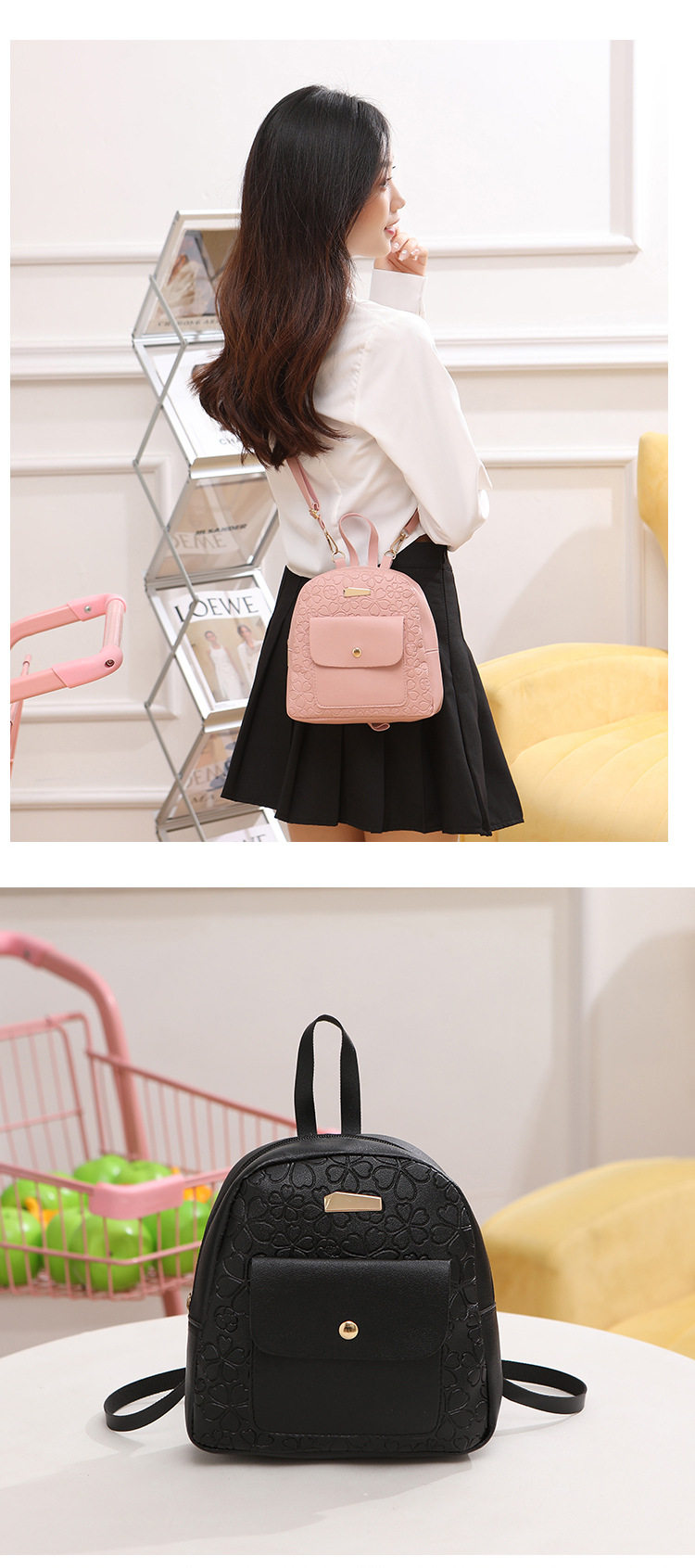 рюкзак None Other Mini Backpack Women PU Leather Shoulder Bag For Teenage Girl