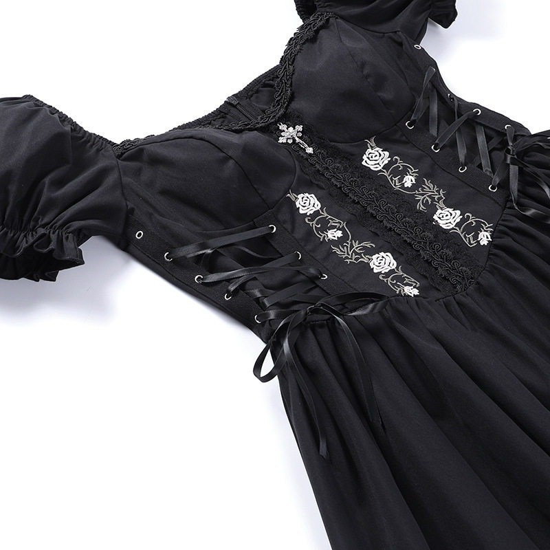 Altgoth Vintage Gothic Princess Dress Женщины Dark Harajuku La        