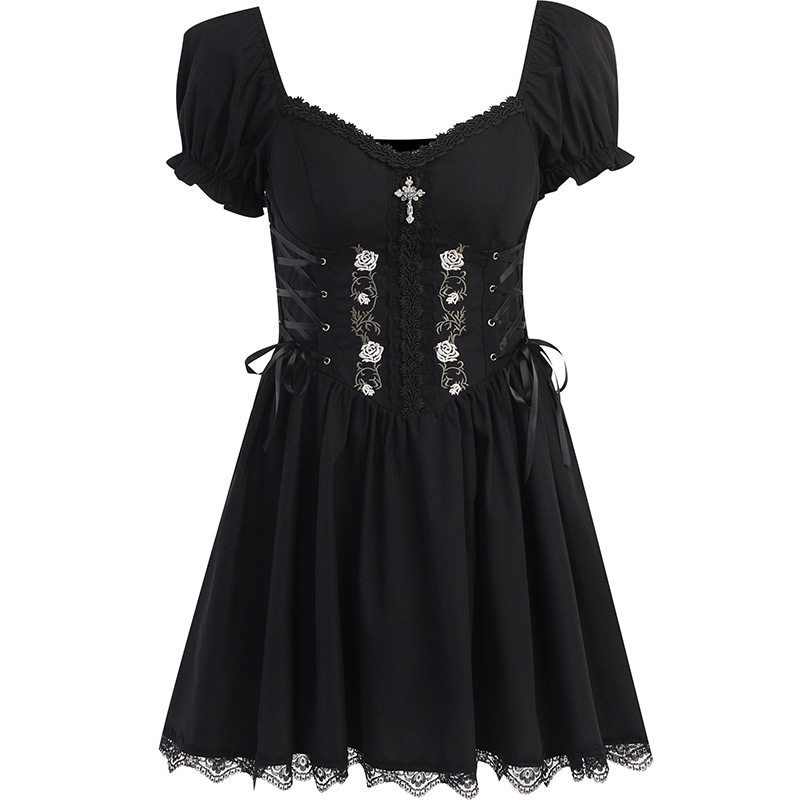 Altgoth Vintage Gothic Princess Dress Женщины Dark Harajuku La        
