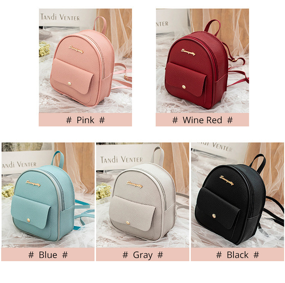 рюкзак None Other Mini Backpack Women PU Leather Shoulder Bag For Teenage Girl