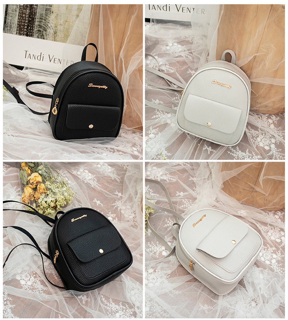 рюкзак None Other Mini Backpack Women PU Leather Shoulder Bag For Teenage Girl