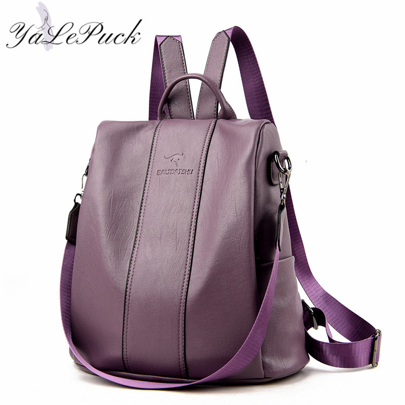 рюкзак anti-theft leather backpack women vintage shoulder bag ladie Other