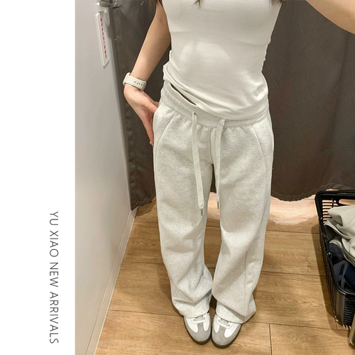 Летние штаны для отдыха, для формы тела «груша», высокая талия, оверсайз, свободный прямой крой, по фигуре