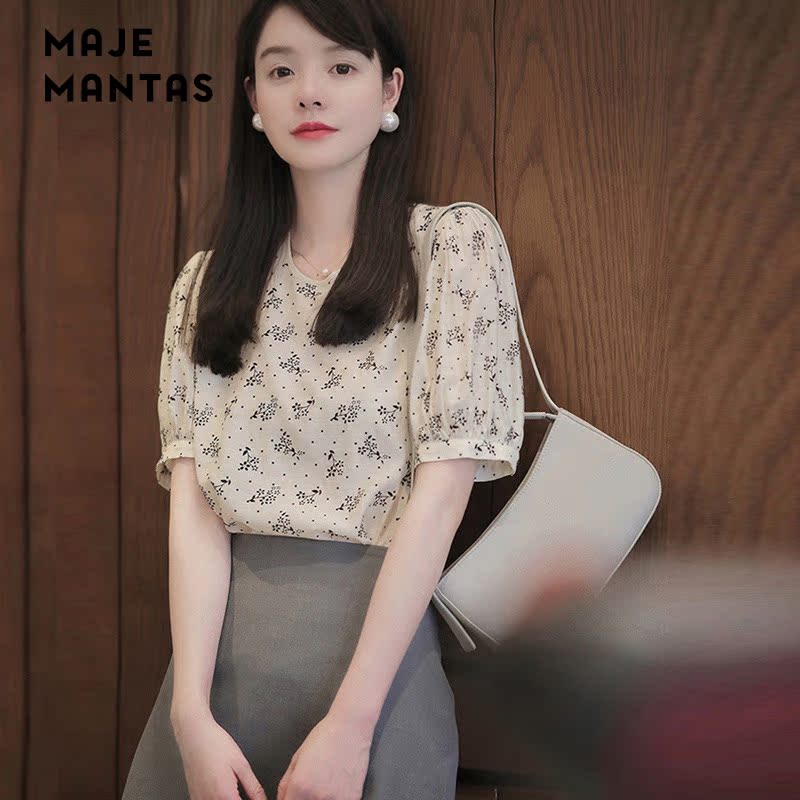 MAJE MANTAS2022 summer new royal sister light familiar style suit skirt small two-piece light luxury and age reduction