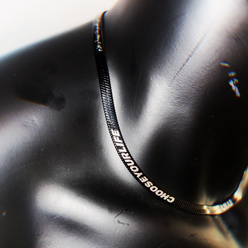 Never-Fading Colorful Printed Laser Digital Spray-Painted'Blackbird Reconnaissance Aircraft' Multi-Scene Snake Bone Chain