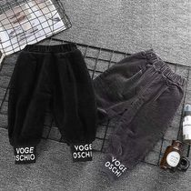 Boys fleece pants autumn and winter childrens cotton pants mens winter thickening warm pants spring and autumn boys pants winter clothes