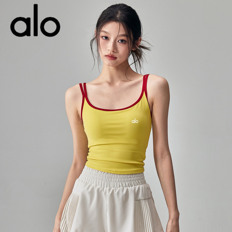 Aio Summer Yoga Vest with Chest Pads, Slimming Sleeveless Pilates Top Set, New Model 26