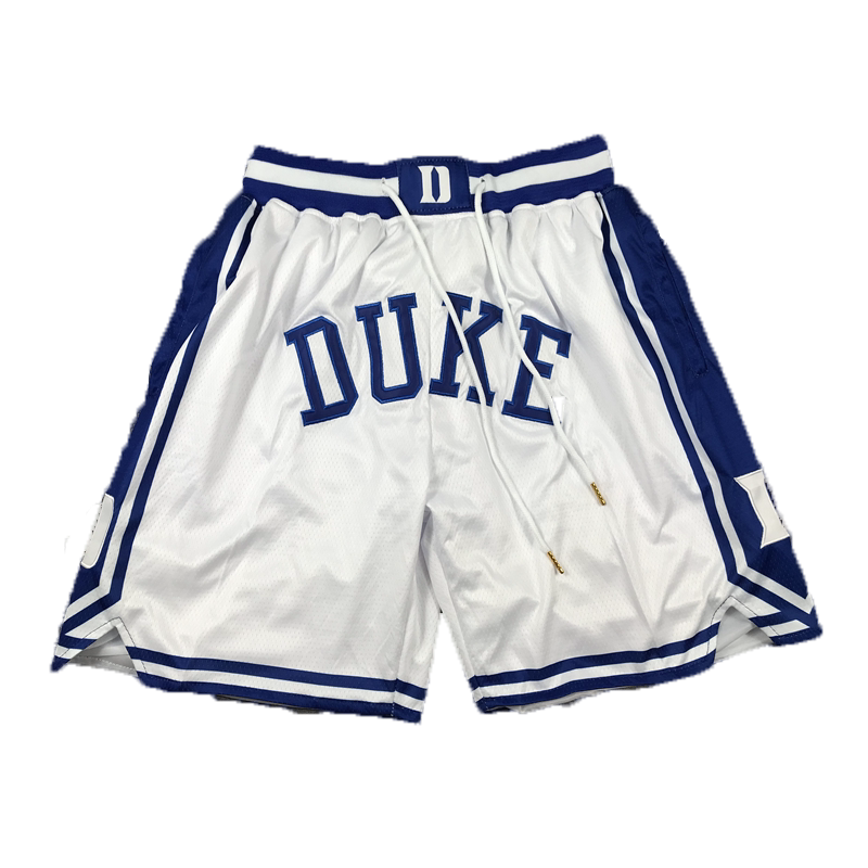 Basketball Shorts American College Basketball Duke University American-Style Loose Embroidered Sports Pants Summer Essentials