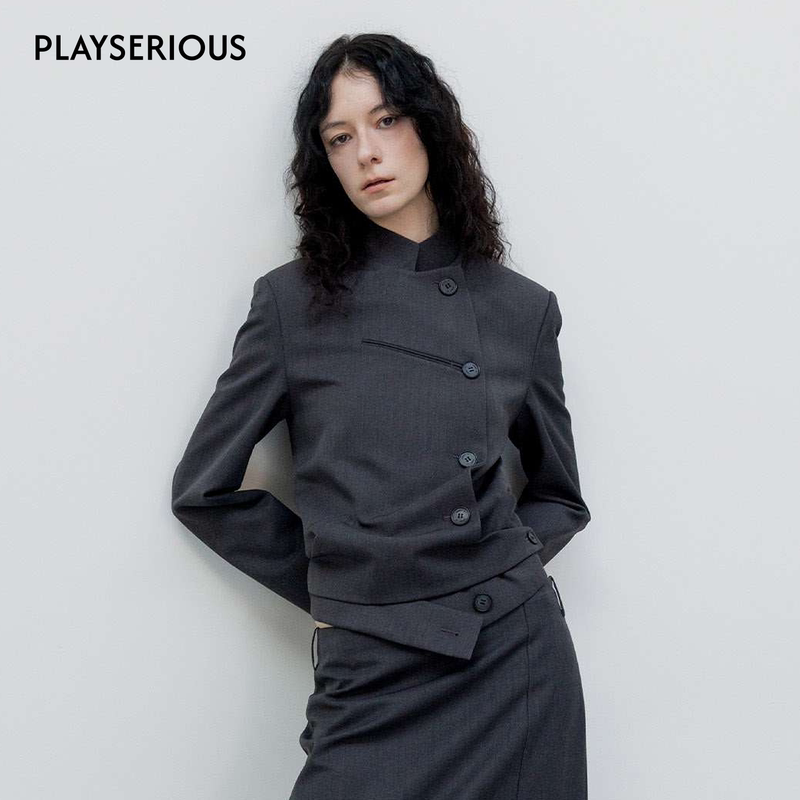 Open Yy 2026 Early Autumn New Wool Double-Breasted Blazer for Women, Elegant Retro Workplace Outfit