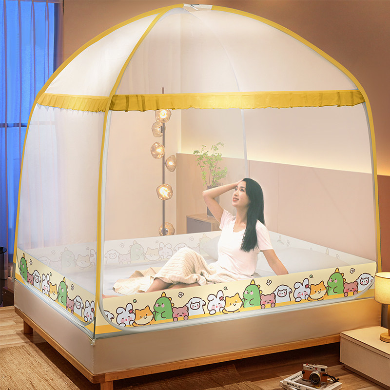 Mongolian Packs Mosquito Nets Home Bedrooms 2023 New 1 m 5 Beds Fullbottom Children's Anti-Fall Ledger Advanced Anti-mosquito Hood ww-Taobao