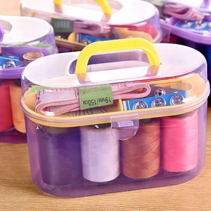 Household needle and thread box multi-functional home set portable needle and thread overlock sewing tool 10-piece sewing set thread management box