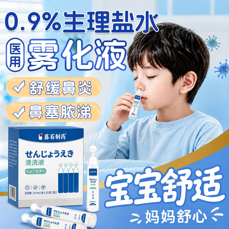 Physiological Saline Mist Nasal Spray Medical Grade Nasal Spray Rhinitis Sea Salt Mist Solution for Children Qn