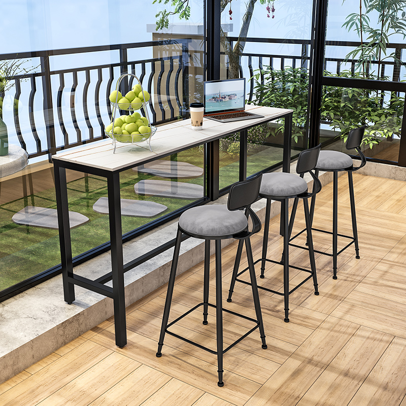 Nordic rock bar table simple outdoor open-air balcony high-foot table and chair milk tea shop long tables can be customized