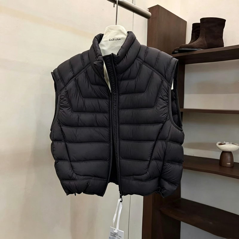 Women's Vest 2026 Winter New Style Pink Knitted Hooded Patchwork Cotton Vest Korean Style Sleeveless Jacket Women's Vest 2026 Winter New Style Pink Knitted Hooded Patchwork Cotton Vest Korean Style Sleeveless Jacket