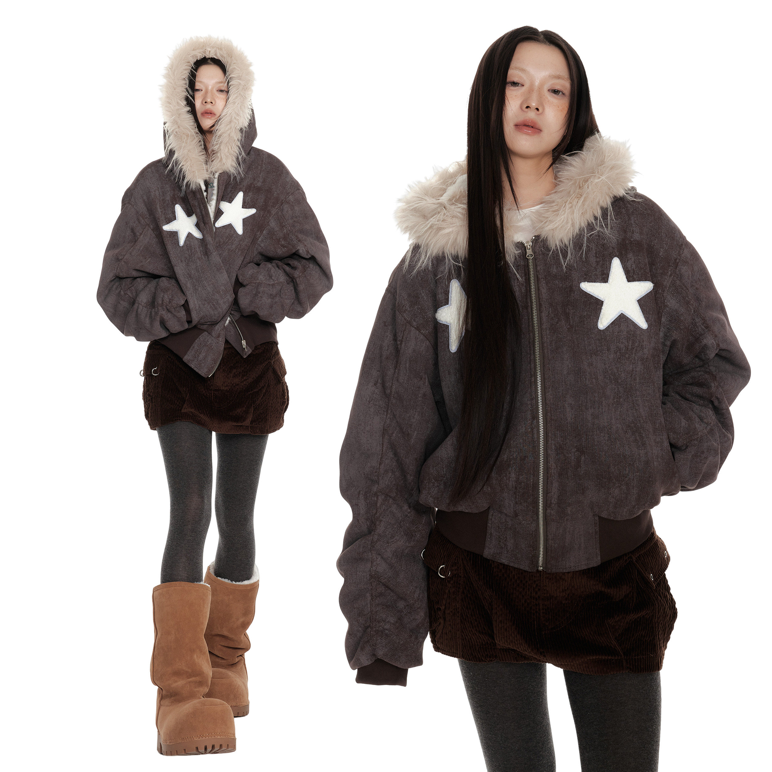 Jikoo raccoon fur trim textured cotton jacket review: distressed 