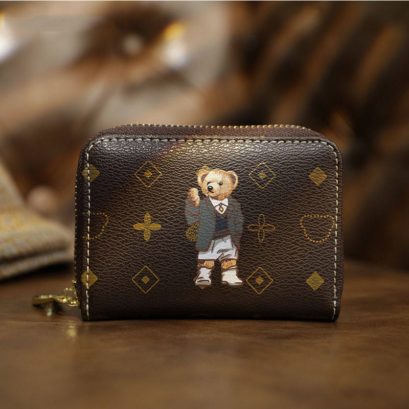 Vini Cubs Plaid Old Flower Printed Wallet 2021 New Fashion Zero Wallet Mini 100 hitch Get the card bag woman