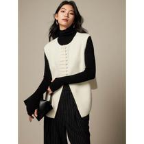 Temperament socialite new Chinese style raccoon velvet vest for women 24 early spring niche design sleeveless knitted vest