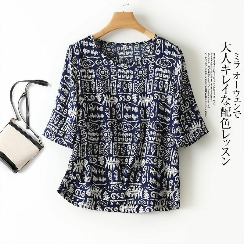 Women Loose Casual Denim Dress Short Sleeves O-Nec... – Grandado