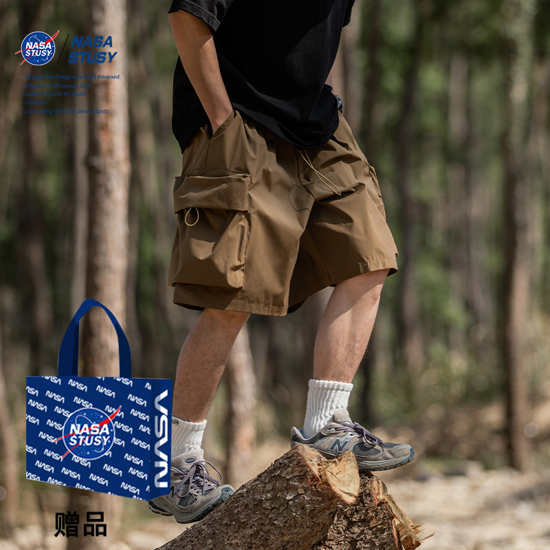 Nasa Stusy American Style 2026 New Summer Men's Casual Workwear Five-Point Pants Breathable Loose Shorts