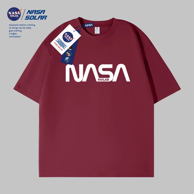 NASA со-с брендинг 2026 новыйstreet нишевые карикатура печати коротким рукавом пуловер мужской и женский одинаковый стиль парное футболка M1