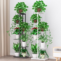Light luxury multi-layer iron frame indoor living room green rot shelf balcony multi-meat sling lander floor pot frame