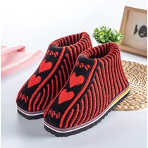 Northeast countryside old-style big cotton shoes men and women old ladies handmade traditional chicken lady shoes in cotton tug worn at home in winter