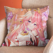 Genshin Yaegamiko peripheral pillows Thunderbolt General pillows two-dimensional anime otaku sleeping bedside cushions