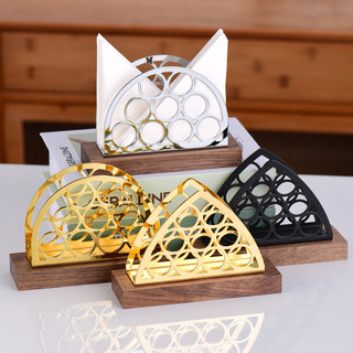 Gold-Plated Stainless Steel Square Napkin Holder, Paper Towel Holder, Creative Napkin Holder, Western Restaurant Vertical Paper Towel Holder