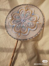 As before French embroidery diy material package French embroidery wedding fan Chinese style round fan material package wedding fan finished product