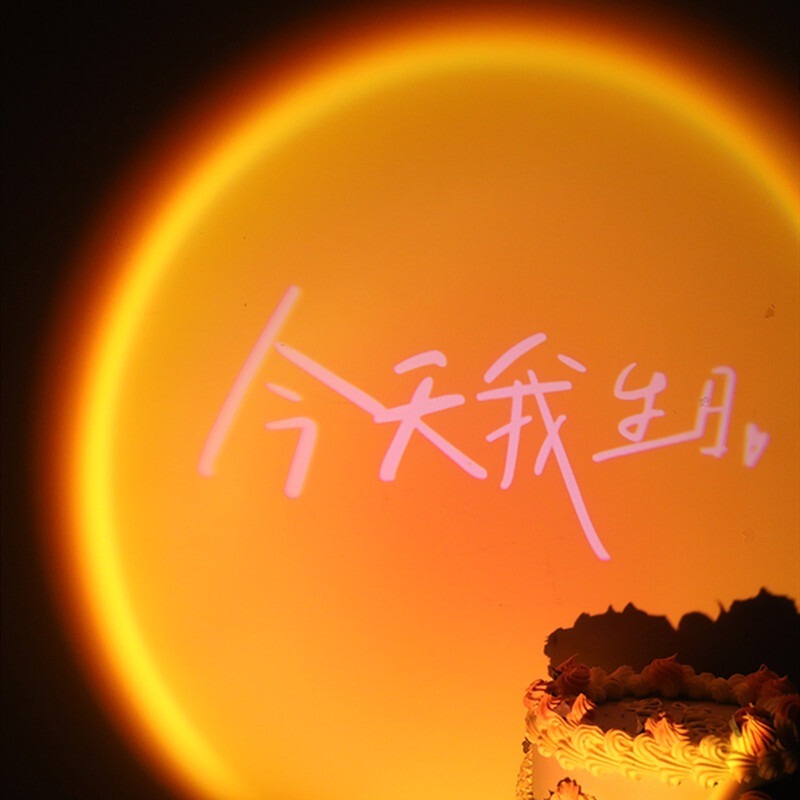 Internet-Famous Sunset Atmosphere Light, Birthday Projection Light, Headband, Adult Party Decoration Supplies, Scene Setup, Photo Props