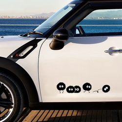 Hayao Miyazaki Totoro Coal Ball Car Sticker Japanese Jdm Anime Sticker Scratch Cover Waterproof Creative Decorative Car Sticker Decal