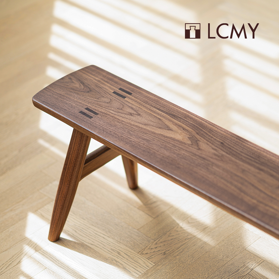 Guanghu bench / hand tenon socket packing Nordic pure solid wood walnut bench bench changing shoes / spring wood industry