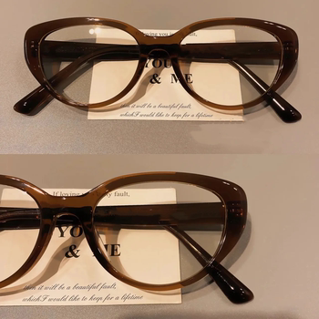 Melard Ultra-Light Cat-Eye Eyeglass Frames for Women with Myopia, Anti-Blue Light, Non-Prescription Glasses, Trendy and Versatile, Can Be Customized with Prescription Lenses