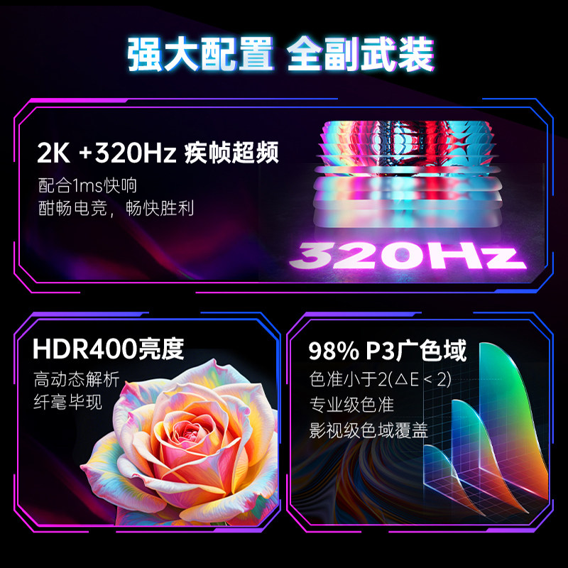 Ktc 27-Inch 2K Fast 320Hz Gaming Display Hardware Low Blue Light Gaming Computer Monitor H27E7