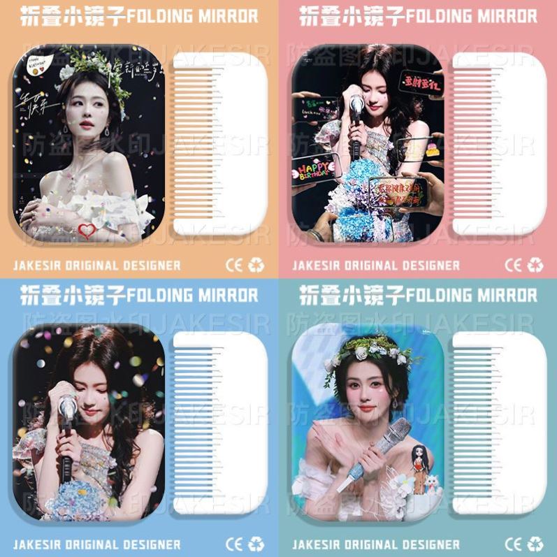 2025 New White Deer Support Peripheral Portable Makeup Mirror Portable Flip-Top Folding Mini Makeup Mirror Comb 2025 New White Deer Support Peripheral Portable Makeup Mirror Portable Flip-Top Folding Mini Makeup Mirror Comb