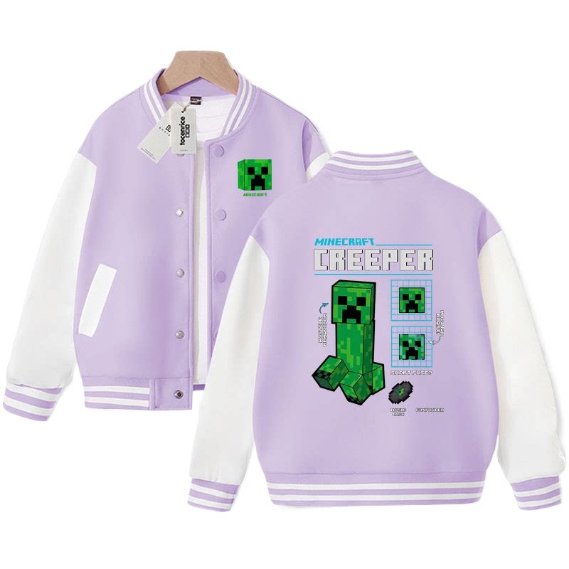 minecraft 我的世界衣服外套男童苦力怕棒球服长袖儿童装春秋季潮,穿上就萌翻天!💥-普通外套-淘宝好物网