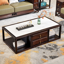 Black Walnut all solid wood marble panel coffee table four long 1 meter 48 modern new Chinese living room