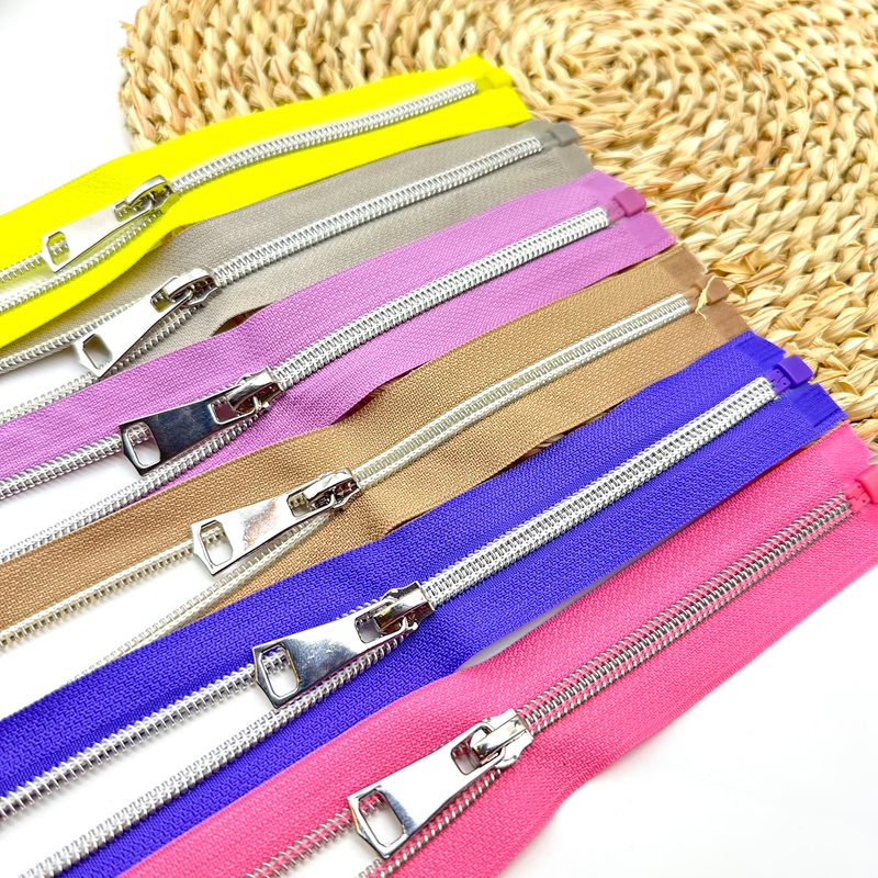 No. 5 Nylon Silver-Plated Zipper, Color-Block Zipper, Zipper Placket for Jackets, Garment Accessories, Zipper No. 5 Nylon Silver-Plated Zipper, Color-Block Zipper, Zipper Placket for Jackets, Garment Accessories, Zipper