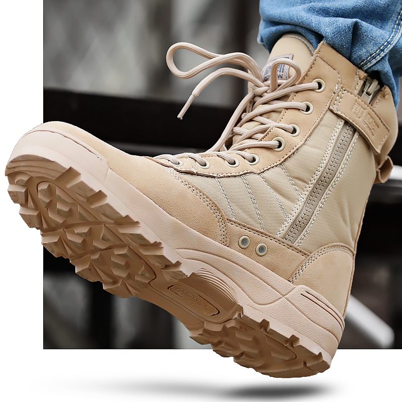 Combat boots training boots men's winter high tube thickened women's tactical boots military fans mountaineering security shoes non-slip new marine boots