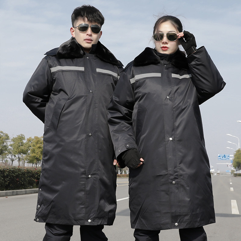 Military Cotton Great Coat Men Winter Thickened Multifunctional Reflective Strips Security Cotton Padded Jacket Laobao Workwear Heavy Duty Cold Proof Clothing