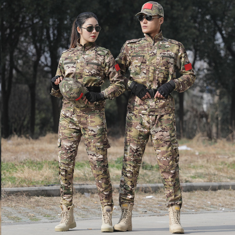 Genuine camouflated suit for men and women Spring abrasion resistant Army camouflated military camouflated tactical training to wear outdoor training for long sleeves